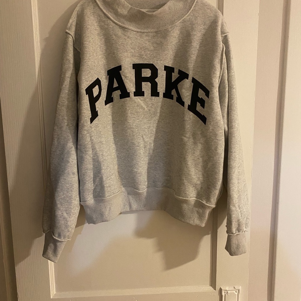 Parke x SET Active Reversible Gray Cowl Neck Sweatshirt